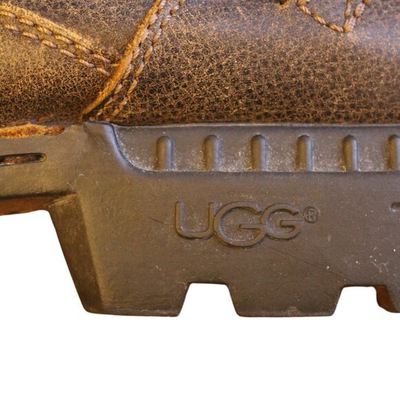 UGG | Men's Rockvile ll Distressed Leather Boots Men's Size 13 | Brown Biker EUC - Picture 4 of 11